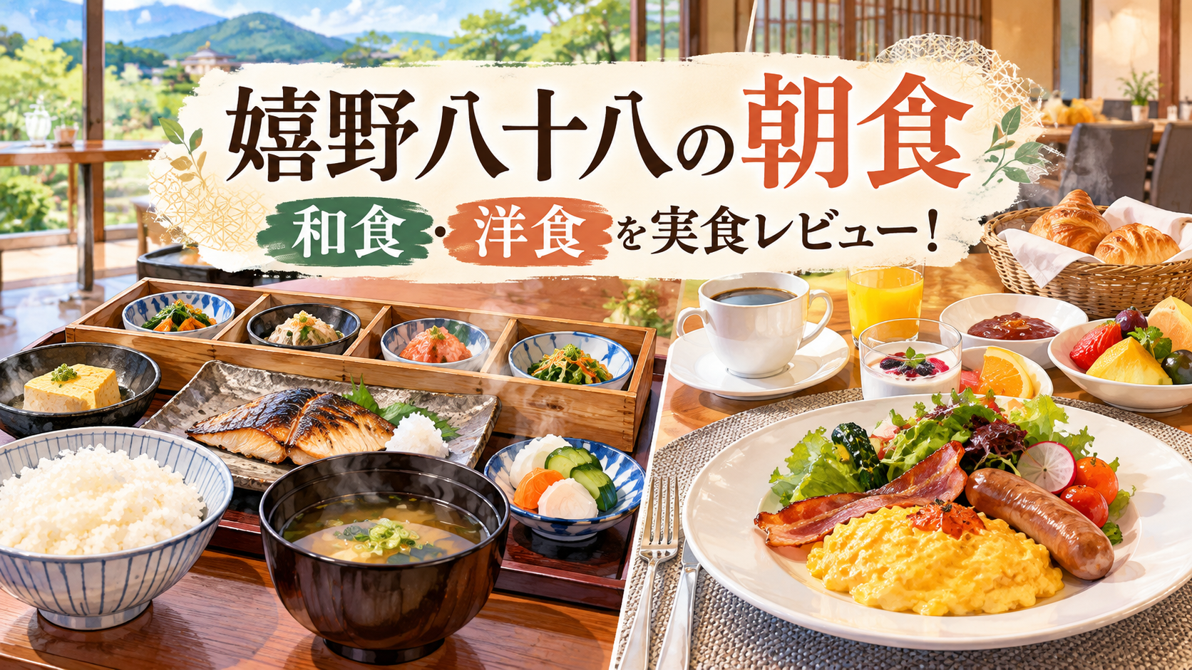 嬉野八十八の朝食を実食レビュー!和食・洋食のメニューや味を写真付きで紹介